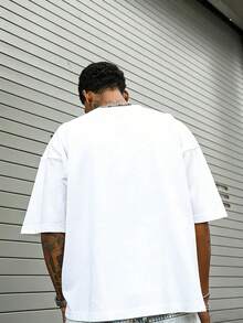 Men's Disney Graphic Oversized T-Shirt, Streetwear Tee For Young Men, Breathable Soft Summer Top For Campus Daily Outings Vacation Weekend Wear Looks - trắng - Xem 2