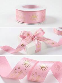 2.5cm Polyester Birthday Cake Ribbon, Gift Box Packaging Woven Ribbon, Party Baking Decor DIY Ribbon Craft Supplies - Multicolor - View 9