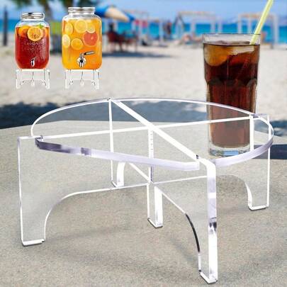 7.87" Acrylic Beverage Dispenser Stand, Holds Drink Jars & Pitchers, Floor-Standing Dispenser Base. For Party, Home, Catering Events. Stable, Durable, Easy To Assemble, And Multi-Functional Design.