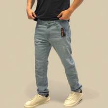 Men's Slim Fit Premium Denim Jeans With Elastane Lycra - 藍色細節 - 查看 2