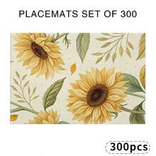 A Complete Set Of Daily Sunflower, Green Leaf, And Green Checkered Patterned Placemats, Suitable For Spring, Summer, Autumn, And Winter. It Adopts A Multi-Color Pattern Design And Is Woven From 100% Polyester Fiber. The Size Is 12 * 18 Inches And Can Be Machine Washed With Polyester Placemats. Heat Resistant, Stain Resistant, Waterproof, Easy To Clean, Suitable For Dining Tables, Holiday Party Decorations, Desktop Protection, Kitchen And Living Room Decorations, And Daily Use. - Multicolor - View 17
