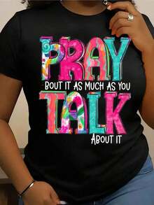 Camiseta unisex con estampado "Pray More, Speak Less" - Camiseta casual de manga corta con cuello redondo, ultra suave y transpirable, estilo veraniego - Regalo religioso cristiano perfecto para mujeres, madres, amigas, ropa de mujer, blusas para mujer, tops para mujer, camisetas para mujer. Tela ligera y transpirable, conjuntos casuales para mujer, ropa para climas cálidos, diseño divertido, ideal para jugar al aire libre. - Multicolor - Ver 6