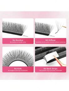 XIUSUZAKI 12 Rows L/LU/M Curl YY 3D 4D 5D W Shape Eyelash Extension Hand Woven Soft Light Natural Lashes Premade Volume Fan Eyelashes - M - View 10