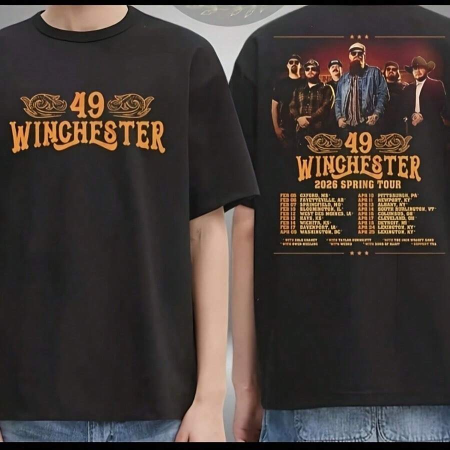 49 Winchester Spring Tour 2026 Schedule Unisex T-Shirt - Black - View 1