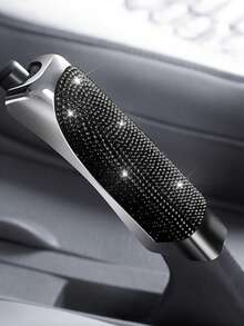 1pc Sparkling Rhinestone Handbrake Cover, Suitable For Universal Car Handbrake, Scratch-Resistant Crystal Embedded Car Interior Accessory, Applicable For Women's Universal Car Handbrake, Non-Slip Durable Handbrake Protective Cover, Fit For Manual Transmission Vehicles, Car Interior Accessory - A - View 9
