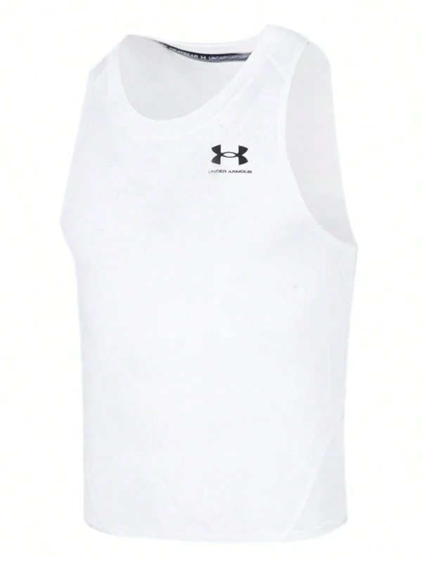 Under Armour HeatGear 系列丨速乾男子專業訓練緊身無袖背心 - 白色 - 查看 1
