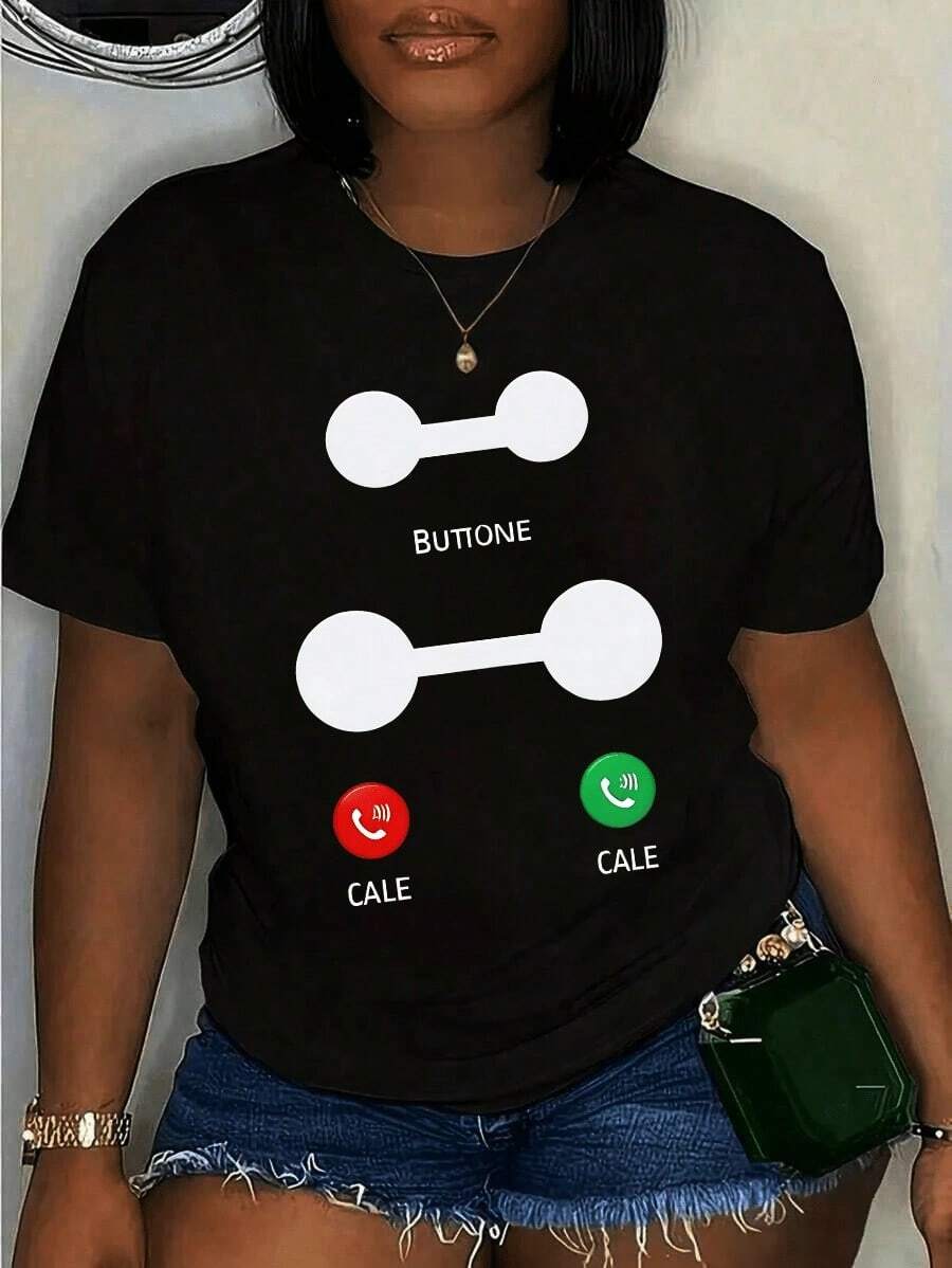 1pc 100% Cotton T-Shirt With The Phrase "Gym Is Calling", "Das Gymstudio Nennennt" T-Shirt, Funny T-Shirt 100% Cotton 100% Cotton - 4 - 查看 1