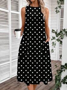 Vestido casual de mujer de longitud media con estampado, adecuado para primavera y verano - Multicolor 4 - Ver 3