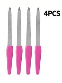 4 Pieces Professional Double-Sided Nail Files, For Creating Smooth And Shiny Nails - Highly Suitable For Both Home And Salon Use - Multicolor - View 5