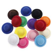 20 pièces Mini chapeau en feutre dôme, chapeau parfait pour les artisanats DIY, les miniatures, les décorations de Noël et de la Saint-Valentin, les fêtes et les célébrations - 10 pièces de couleurs aléatoires - Voir 6