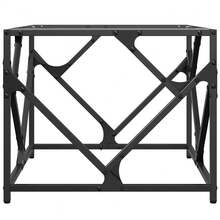 vidaXL Couchtisch mit Glasplatte Transparent 50x50x41 cm Stahl Wohnzimmer, Arbeitszimmer, Café, Garten, Poolbereich, Strand, Couchtisch, Beistelltisch, einfach zu montieren, Wohnaccessoires für Möbel. - Transparent - Übersicht 3