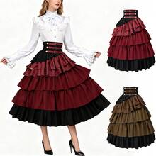 Stage Dance Wear - 25119 Retro Short Skirt 2 Brown - View 2