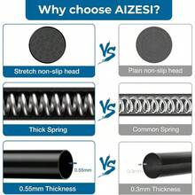 Curtain Rods No Drilling 28 To 48 Inches, 1/2 Inch Diameter No Drill Curtains Rod Renter Friendly Drapery Rod, Curtain Rods No Drilling, Black 1Pack - Black + 28"-48" - View 6
