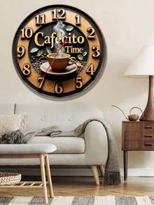2D Flat Coffee Theme Silent Wall Clock| Wooden Frame Quartz Design, Coffee Cup And Bean Art, Suitable For Kitchen, Living Room, Bedroom, Gift Decoration, Battery Operated(AA Batteries Not Included)- Suitable For 36 Scenarios And 26 Festivals, 2D Flat - Multicolor - View 8