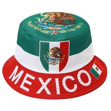 Summer Reversible Bucket Hat World Cup Flag Print Fan Hat Sun Protection UV Protection Flag Print Bucket Hat - Multicolor - View 16