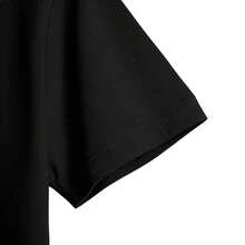 Tops para mujer de algodón de manga corta y cuello redondo para mujer, con estampado de capibara yé de burbujas, de elasticidad media. - Negro - Ver 2