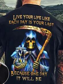 Men's T-Shirt With 3D Print, Loose And Comfortable Fit. - Black - View 1