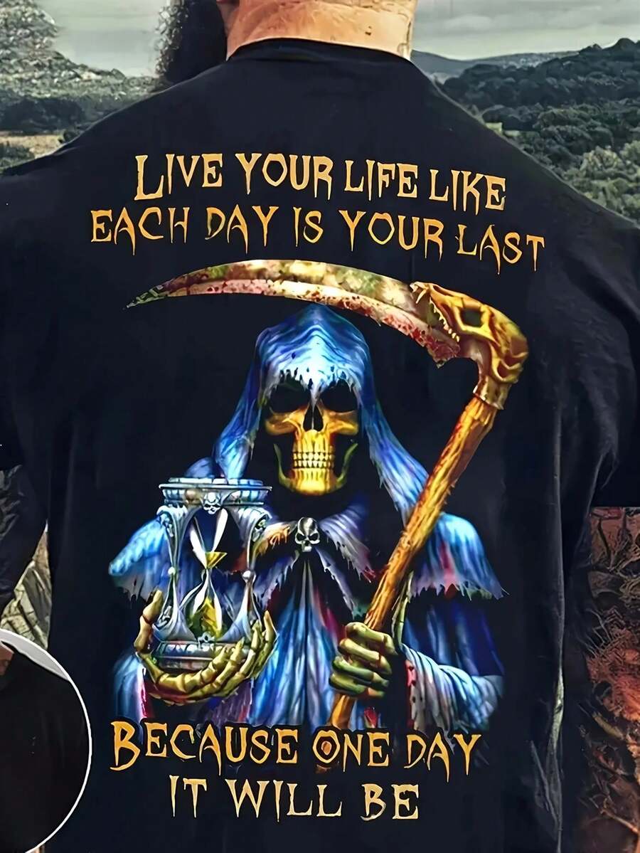 Men's T-Shirt With 3D Print, Loose And Comfortable Fit. - Black - View 1