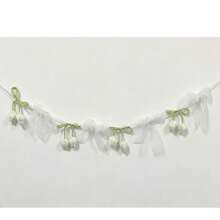 Chiffon Bow Pennant Banner, Floral Tassel Garland Decoration For Wedding, Birthday Party - A - View 10