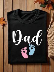 Camiseta para Papá, Camiseta para Revelación de Género, Camiseta Rosa o Azul, Regalo para Revelación de Género, Camisetas para Fiesta de Revelación de Género, Camisetas para Nuevo Papá, Camisetas para Anuncio de Bebé.CB-407 Transpirable y cómodo - Negro - Ver 4