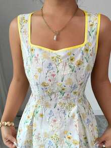 Blusa elegante sin mangas para mujer con diseño de tiras cruzadas en la espalda, talla estándar - Multicolor - Ver 3