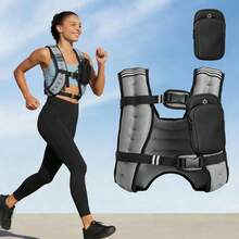 LOVEWE 12 Lbs Weighted Vest For Men & Women - With Reflective Strips, Ideal For Workout, Strength Training & Running - Black - View 3