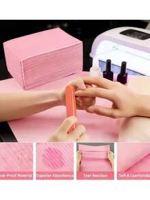 20pcs Disposable For Nail Art Tattoo Table Mat, Absorbent Leak Proof Tattoo Workbench Cover, Soft Salon Towel For Nail Artists, Tattoo Artists And Piercing Studios - Pink - View 5