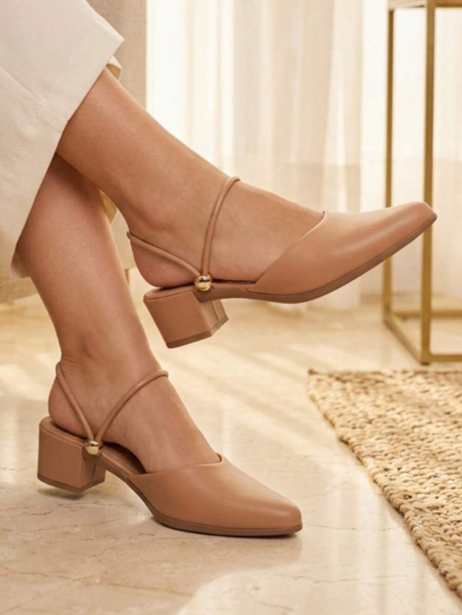 Women's 2 In 1 Mule Heel Medium Heel - 乾枯玫瑰色 - 查看 1