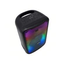 Bocina Bluetooth 8″ con luz LED de colores en el panel - Negro - Ver 3