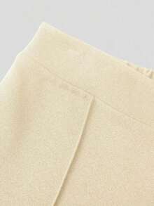 Pantalones anchos de cintura alta de unicolor de uso casual para mujeres - Albaricoque - Ver 7
