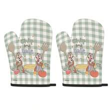 Găng tay lò nướng Disney Chip 'n Dale kẻ caro xanh lá cây, chịu nhiệt, chống trượt, thích hợp cho nướng thịt và làm bánh. - Màu hỗn hợp - Xem 4