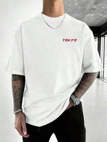 Ropa de hombre; Camisetas de verano; Camisetas gráficas de carreras para hombre, Camiseta de doble cara con estampado de carreras callejeras de Tokio, Moda de verano de alta calidad, 100% al - Blanco - Ver 2