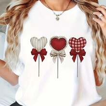 Women's T-Shirt With Minimalist Bear Design And Text - White - View 1