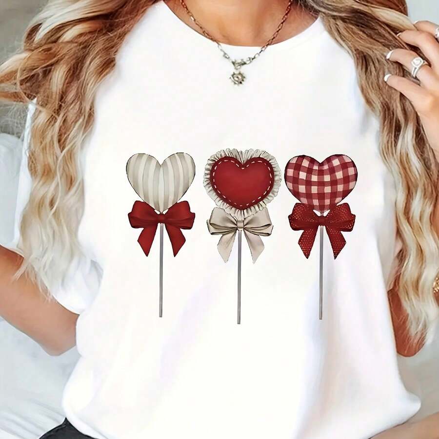 Women's T-Shirt With Minimalist Bear Design And Text - White - View 1