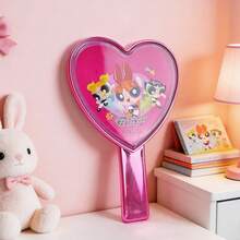 Miniso THE POWERPUFF GIRLS 方形手持化妆镜 粉色 ，可爱女士化妆镜 便携手持式（1个） - 粉色 - 查看 1