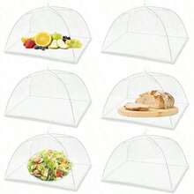 1pc White Pop-Up Mesh Food Cover, Foldable Mosquito & Fly Proof Dust-Proof Food Tent, Suitable For Kitchen Dining Table, Reusable, Outdoor Picnic BBQ Party Camping Food Protection Cover, Summer Home Essential - Multicolor - View 9