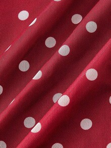 Vestido de mujer vintage con lazo y plisado de malla - Burdeos - Ver 4
