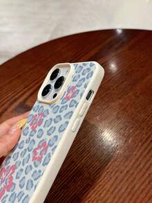 1pc Y2K Leopard Patchwork Phone Case, Hibiscus Flower Pattern, Compatible With IPhone 11 12 13 14 11Pro Max 12Pro Max 13Pro Max 14Pro Max XR 15 15PRO 15PROMAX IPhone16 16PRO 16PLUS 16PROMAX 17 Air 17promax 17pro, Cute Girly Design Full Body Protective Cover - Multicolor - View 6