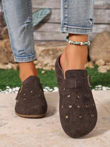 ZOSIVC Women's Slip-On Flat Shoes, Casual Vacation Beach Sandals, Comfortable Lightweight Indoor Slippers - Coffee Brown - View 6