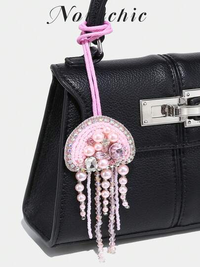 1pc Novachic Handmade Beaded Pendant, Ocean Starfish Crystal Beaded Bag Charm, Suitable For Summer Vacation, Beach (Pendant Only, No Bag)