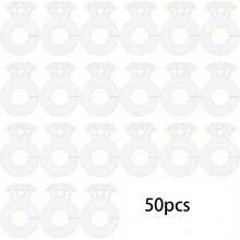 50pcs Paper Diamond Ring Decorations With Wine Glass Tags, Suitable For Wedding, Restaurant And Birthday Party Decor - Multiple Styles - View 8