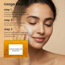 20pcs Lemon Turmeric Kojic Soap,Natural Handmade Soap,Turmeric Soaps Bar For Face And Body, Smooth Skin Tumeric Soapes,Deep Cleansing Soaps For Men & Women - 黃色 - 查看 3