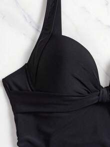 Swim Traje De Baño De Una Pieza De Mujer Con Detalle Recogido - Negro - Ver 9
