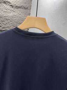 Men's GRDR Fashion Print Loose Fit Short Sleeve T-Shirt | Exquisite Design | Summer Essential | Easy To Match, Showcasing Your Style | Women's Casual Graphic Print T-Shirt, Short Sleeve Crew Neck Loose Fit For Everyday Summer Wear - 海軍藍 3 - 查看 5
