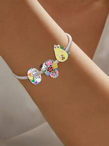 1 chiếc mặt dây chuyền hạt bạc sterling 925 lấp lánh hình bó hoa tốt nghiệp, phù hợp làm vòng tay DIY cho nữ - Hạt 1 - Xem 4
