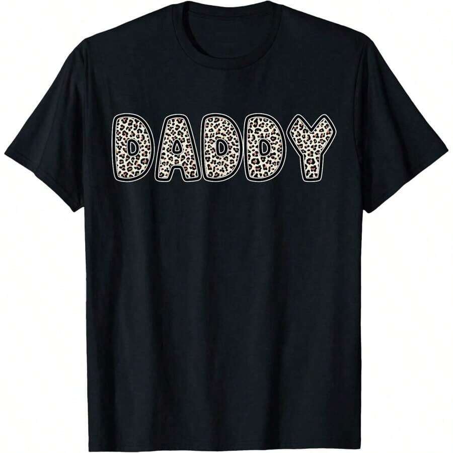 1 Piece Inspirational T-Shirt With Daddy Shark Puzzle Piece Design For Autism Awareness, For Women, Men, Gift T-Shirt, Matching Family T-Shirts, Casual Style, Unisex, Party T-Shirt, Sizes S-5XL, 100% Cotton, Black, 180g, 100% Cotton, All Designs Are Printed. Unisex. - 黑色 3 - 查看 1
