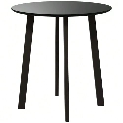 Round Dining Table, Kitchen Table, Side Table, Dining Table With Angled Legs For Kitchen, Dining Room, Living Room, Modern Design, Black, 72 X 72 X 75 Cm - Black - View 1