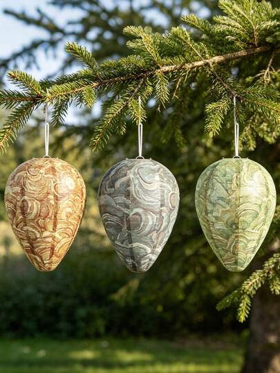 3/6pcs Wasp Nest Trap Hanging Wasp Repellent Simulated Wasp Yellow Jacket Lure Nest Simulated Repellent Hanging Territorial Insect Protection Deterrent For Outdoor Yard Garden Decorations(Mix Colors)