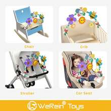 Werein Newborn Sensory Crib Mobile - Bee & Ladybug Garden Spiral Hanging Toy, Early Education Rattle For 0-12 Months Baby, Colorful Visual Stimulation Toy For Nursery & Stroller - Multicolor - View 2