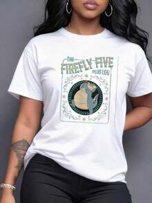 Graphic Of A Smiling Firefly Holding A Star That Symbolizes Hope And Inner Light In Dark Times. Women's T-Shirt With A Modern And Comfortable Cut For Everyday Wear, Casual Short Sleeves. - 白色 - 查看 7